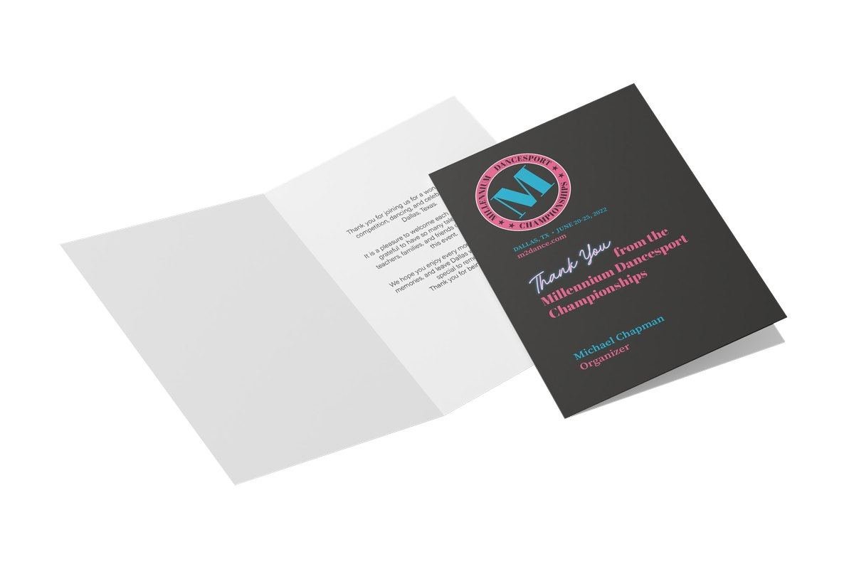 Folded event cards and programs