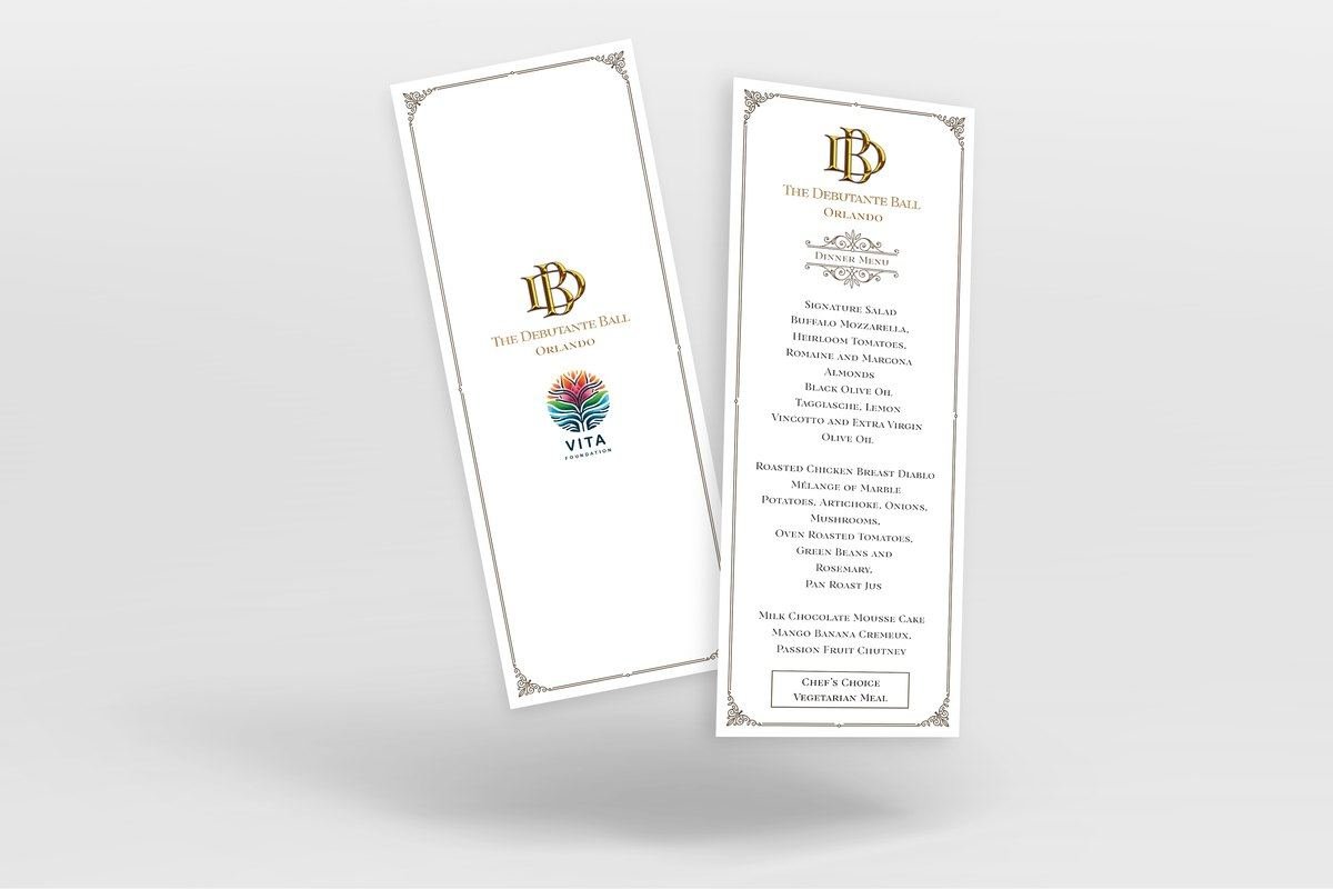 Event and venue menu printing