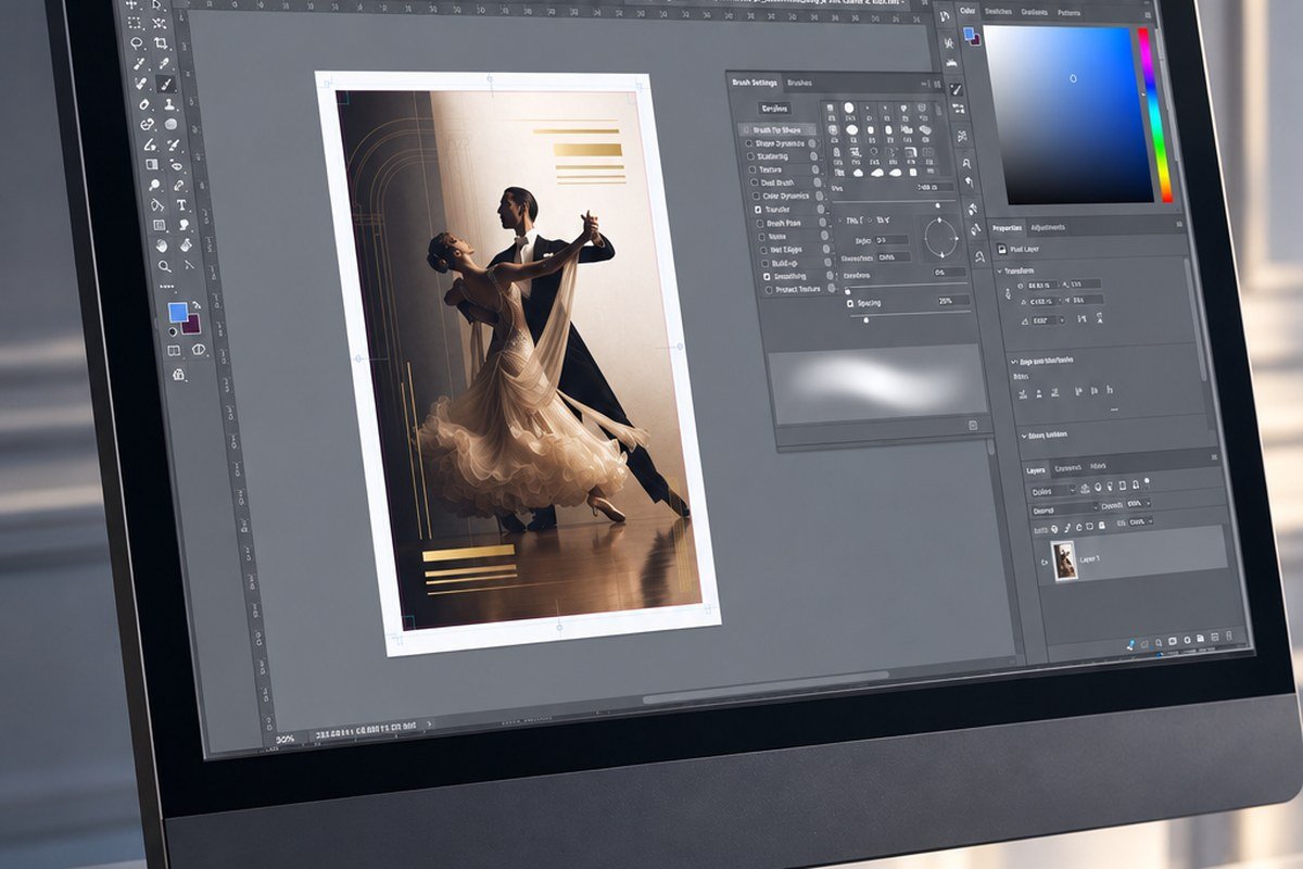 Custom event layout being designed in Photoshop